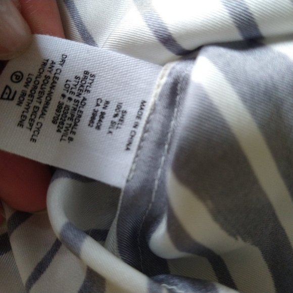 Theory Broken Stripe Twill Silk Dress - Picture 8 of 10